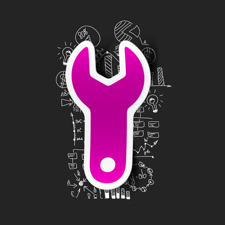 Drawing business formulas: wrenchのイラスト素材