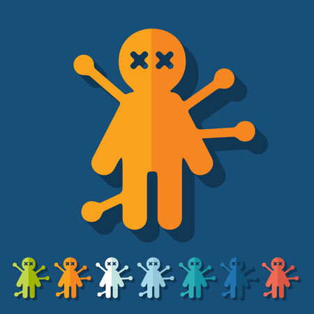 Flat design: voodoo Dollのイラスト素材