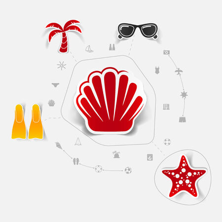 Set of summer tourism iconsのイラスト素材