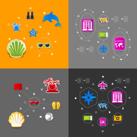 Set of summer tourism iconsのイラスト素材