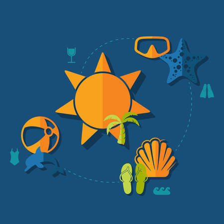 Set of summer tourism iconsのイラスト素材