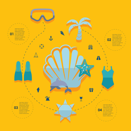Set of summer tourism iconsのイラスト素材