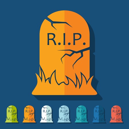 Flat design  tombstoneのイラスト素材
