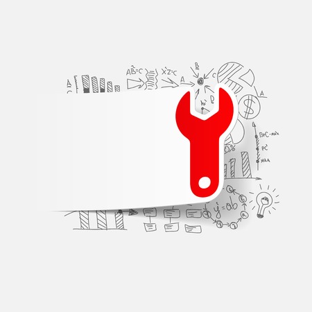 Drawing business formulas: wrenchのイラスト素材