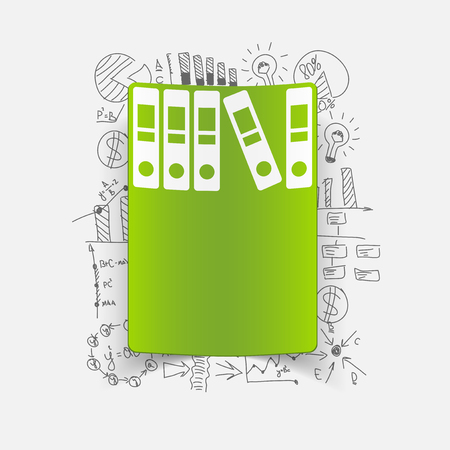 Drawing business formulas: folderのイラスト素材