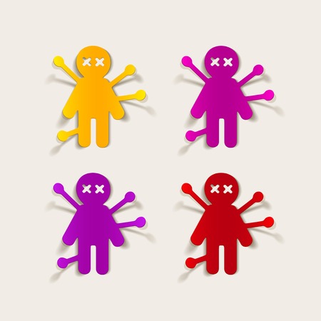 realistic design element: voodoo Dollのイラスト素材