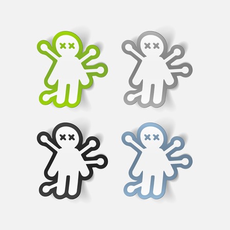 realistic design element: voodoo Dollのイラスト素材