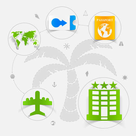 Set of summer tourism iconsのイラスト素材