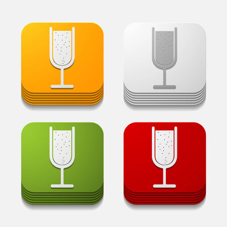 square button: cocktailのイラスト素材