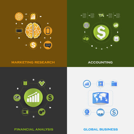 Set of business iconsのイラスト素材
