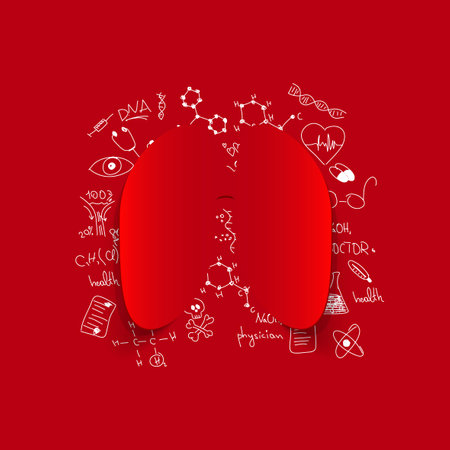 Drawing medical formulas: lungのイラスト素材