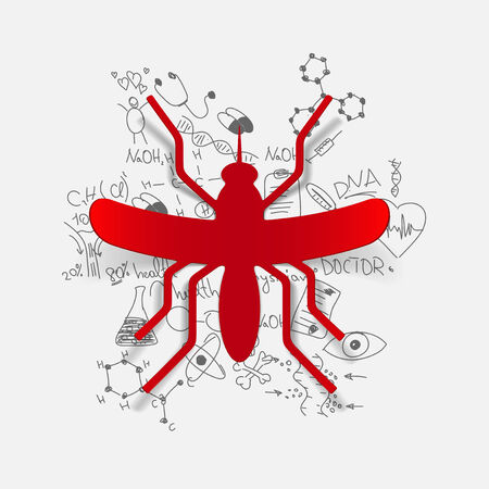 Drawing medical formulas: mosquitoのイラスト素材