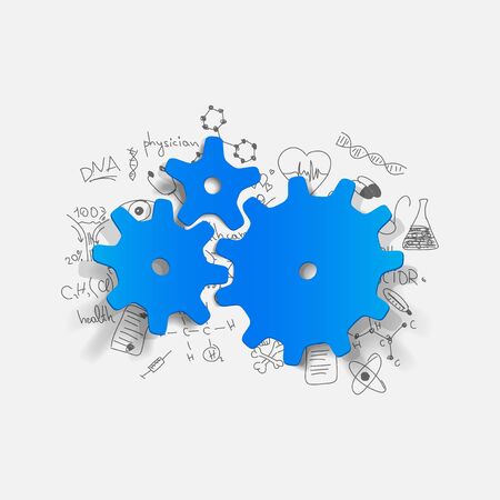 Drawing medical formulas: cogwheelのイラスト素材