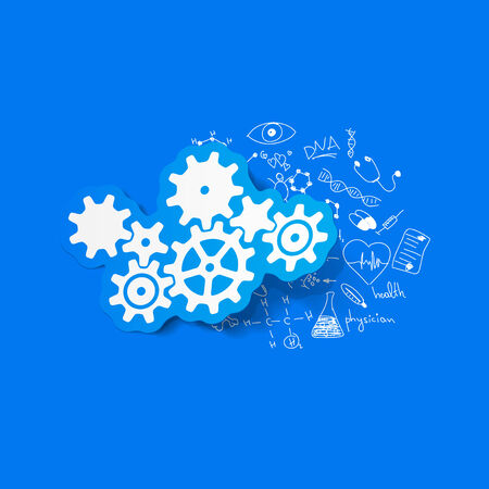 Drawing medical formulas: cogwheelのイラスト素材