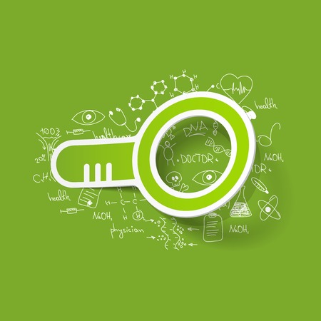 Drawing medical formulas: magnifierのイラスト素材