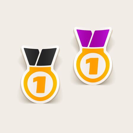 realistic design element: medalのイラスト素材