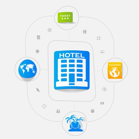 Set of summer tourism iconsのイラスト素材