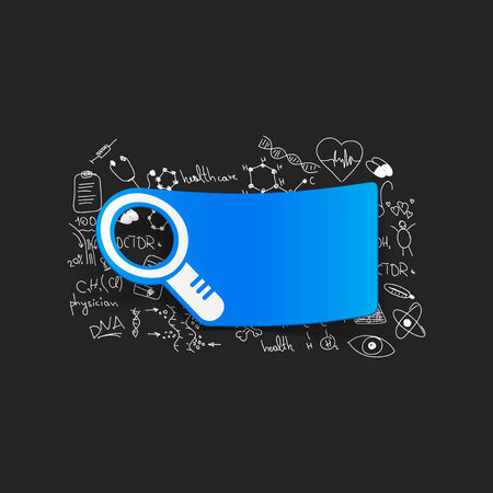 Drawing medical formulas: magnifierのイラスト素材