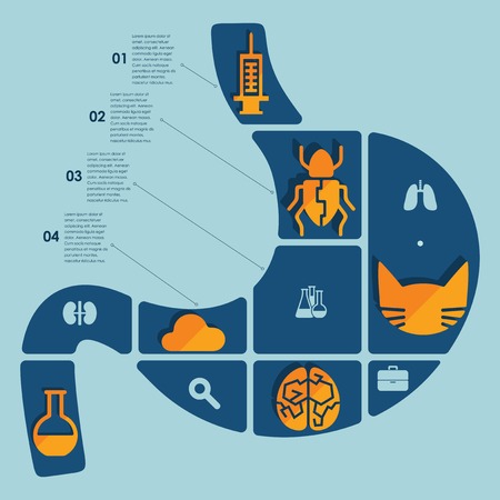 Set of veterinary flat iconsのイラスト素材