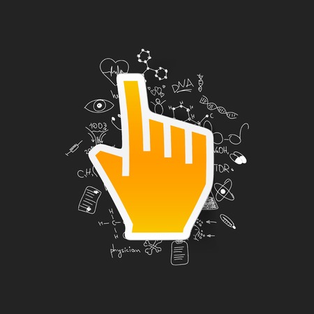 Drawing medical formulas: handのイラスト素材