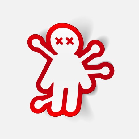 realistic design element: voodoo Dollのイラスト素材