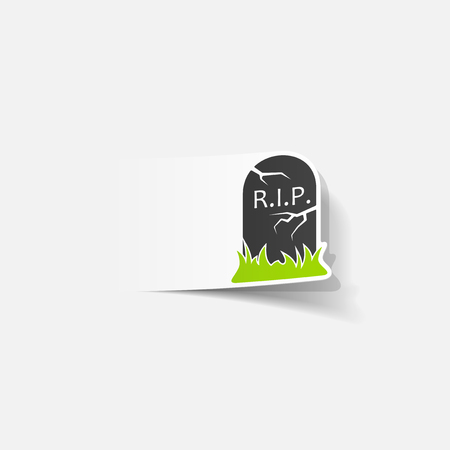realistic design element: tombstoneのイラスト素材
