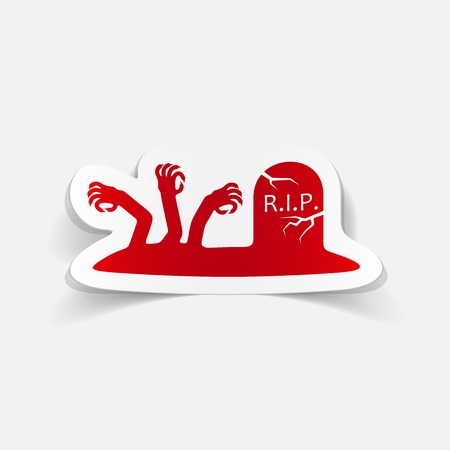 realistic design element: tombstoneのイラスト素材