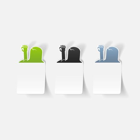 realistic design element: tombstoneのイラスト素材