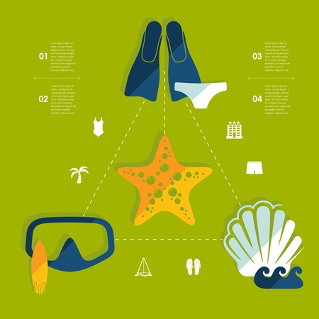 Set of summer tourism iconsのイラスト素材