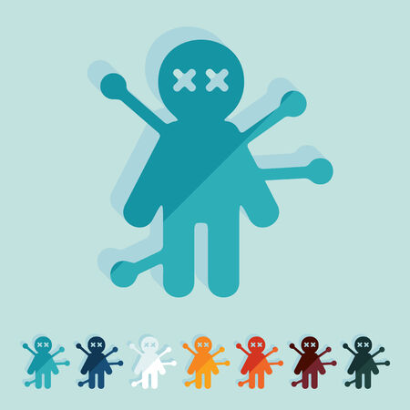 Flat design: voodoo Dollのイラスト素材