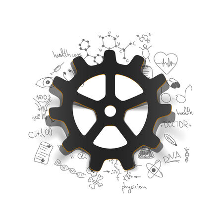 Drawing medical formulas: cogwheelのイラスト素材