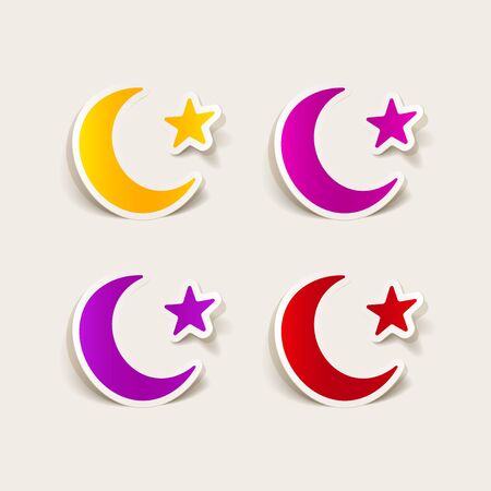 realistic design element: moonのイラスト素材