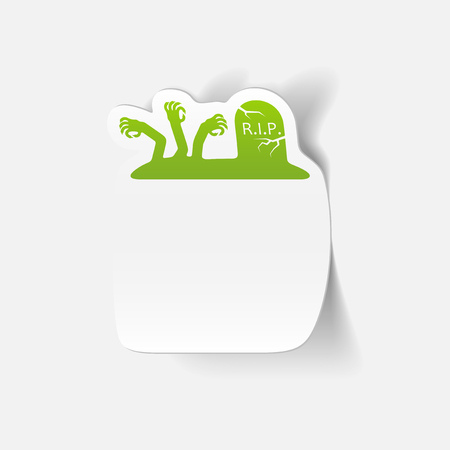 realistic design element: tombstoneのイラスト素材