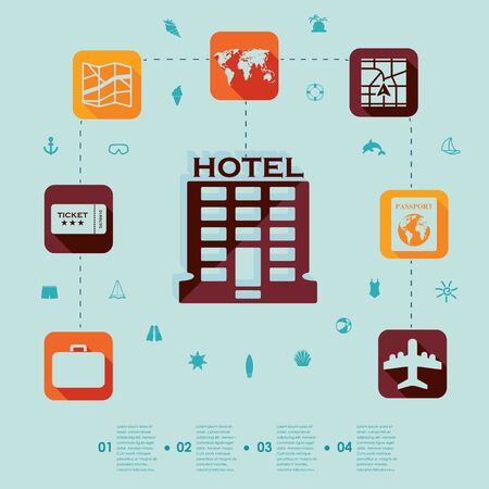 Set of summer tourism iconsのイラスト素材