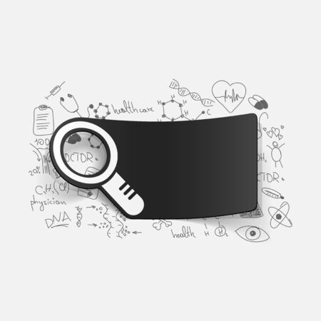 Drawing medical formulas: magnifierのイラスト素材