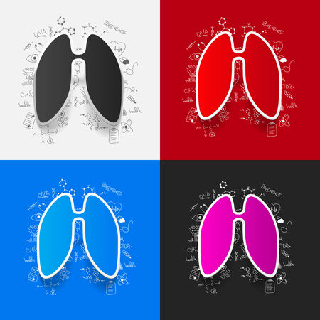 Drawing medical formulas: lungのイラスト素材