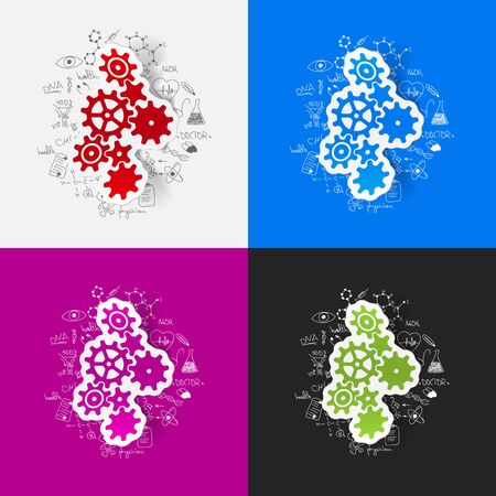 Drawing medical formulas: cogwheelのイラスト素材