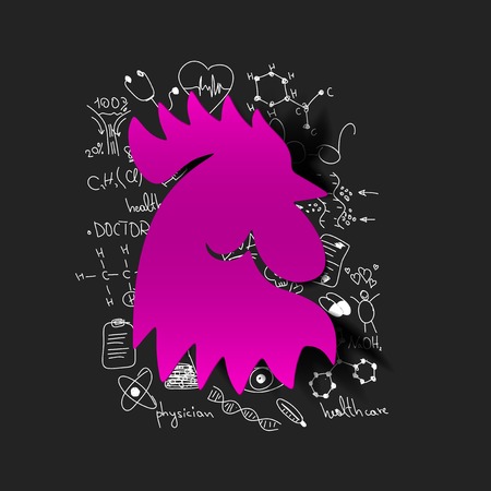 Drawing medical formulas: cockのイラスト素材