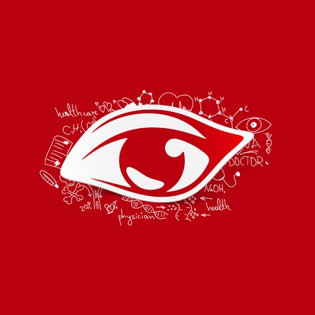 Drawing medical formulas: eyeのイラスト素材