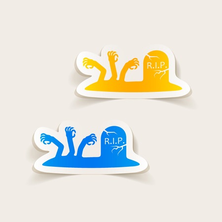 realistic design element: tombstoneのイラスト素材