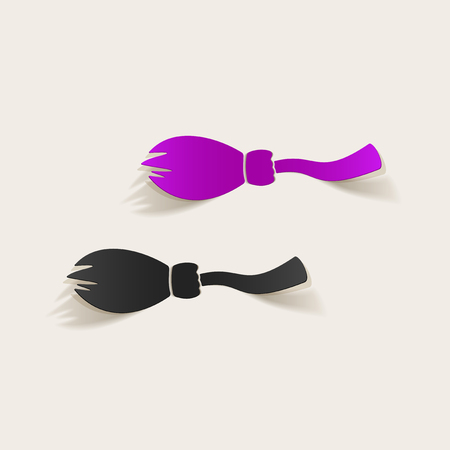 realistic design element: broomのイラスト素材