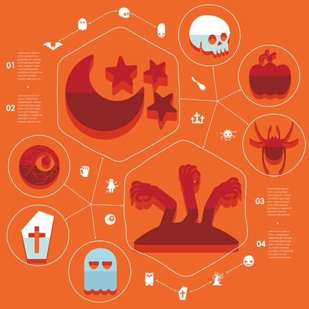 Halloween flat infographicのイラスト素材