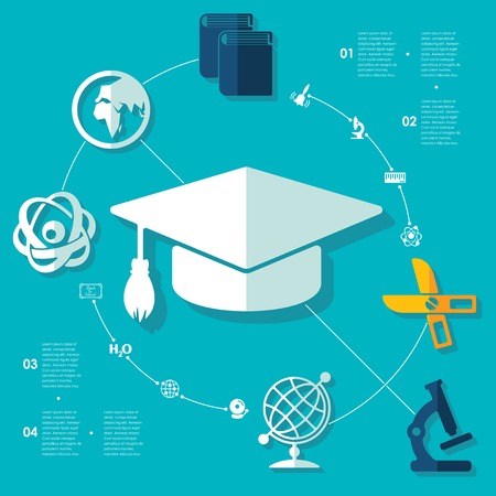 Education flat infographicのイラスト素材