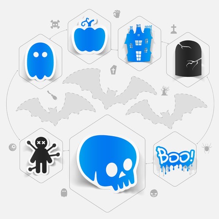 Halloween flat infographicのイラスト素材