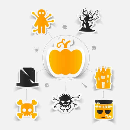 Halloween sticker conceptのイラスト素材