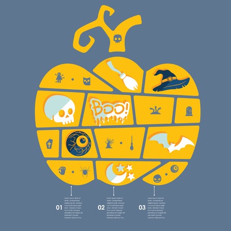 Halloween flat infographicのイラスト素材