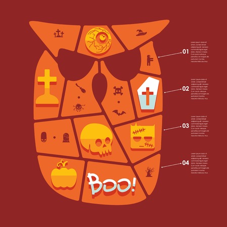 Halloween flat infographicのイラスト素材