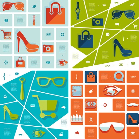 Fashion flat infographicのイラスト素材