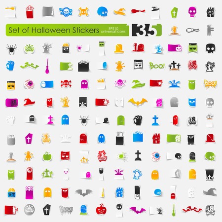 Set of halloween iconsのイラスト素材