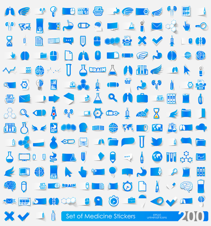 Set of Medicine stickersのイラスト素材